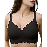 UHICOZY Seamless Bras Wireless No Show Comfort Full Coverage Push Up Wireless T Shirt Bra for Women32B/C/D/DD(Black S)