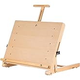 Falling in Art Beechwood Tabletop Easel, Wooden Drawing Board Easel, Adjustable Desktop Easel for Artists and Beginners, Suitable for Painting and Displaying Artwork