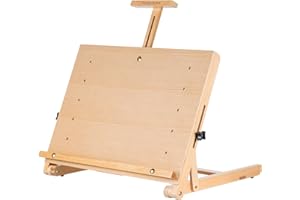 Falling in Art Beechwood Tabletop Easel, Wooden Drawing Board Easel, Adjustable Desktop Easel for Artists and Beginners, Suitable for Painting and Displaying Artwork
