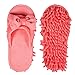 LEMNUY Women's Mop Slippers Washable, Microfiber Shoes Cover for Women, Office Home Indoor Hardwood Ceramic Floor Multi-Surface Polishing Clean Hair and Dusting, Pink Colors Size 6-9 (1 Pair)