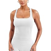YEOREO Esteile Workout Tank Tops for Women Square Neck Sleeveless Camisole Tops Seamless Racerback Gym Athletic Yoga Shirts