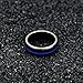 REVEMCN 8mm Black Stainless Steel Thin Line Polished Finish Wedding Band Ring for Men Women, 4 Color (Blue, 10)