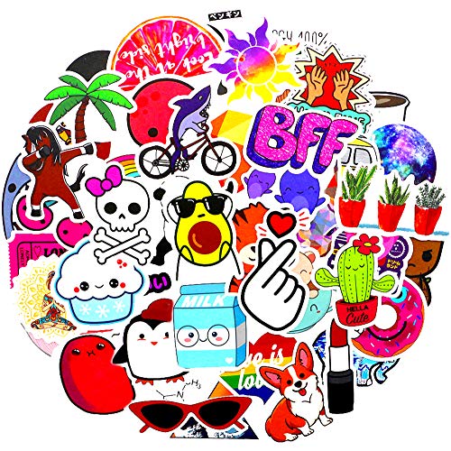 50Pcs Cute Vsco Stickers for Water Bottles, Laptop Stickers Trendy Aesthetic Stickers for Guitar Computer Phone, Water Bottles Stickers for Teens Girls (Color 6) - Thumbnail 7