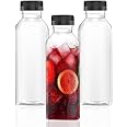 HNXAZG 3 Pcs 17 Oz Plastic Juice Bottles Empty Clear Containers with Tamper Proof Lids for Juice, Milk