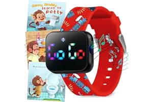 BENNY BRADLEY'S Potty Training Watch for Kids V2 – A Water Resistant Potty Reminder Device for Boys & Girls to Train Your Toddler with Fun/Musical & Vibration Interval Reminder with Potty Training eBook (Trains)