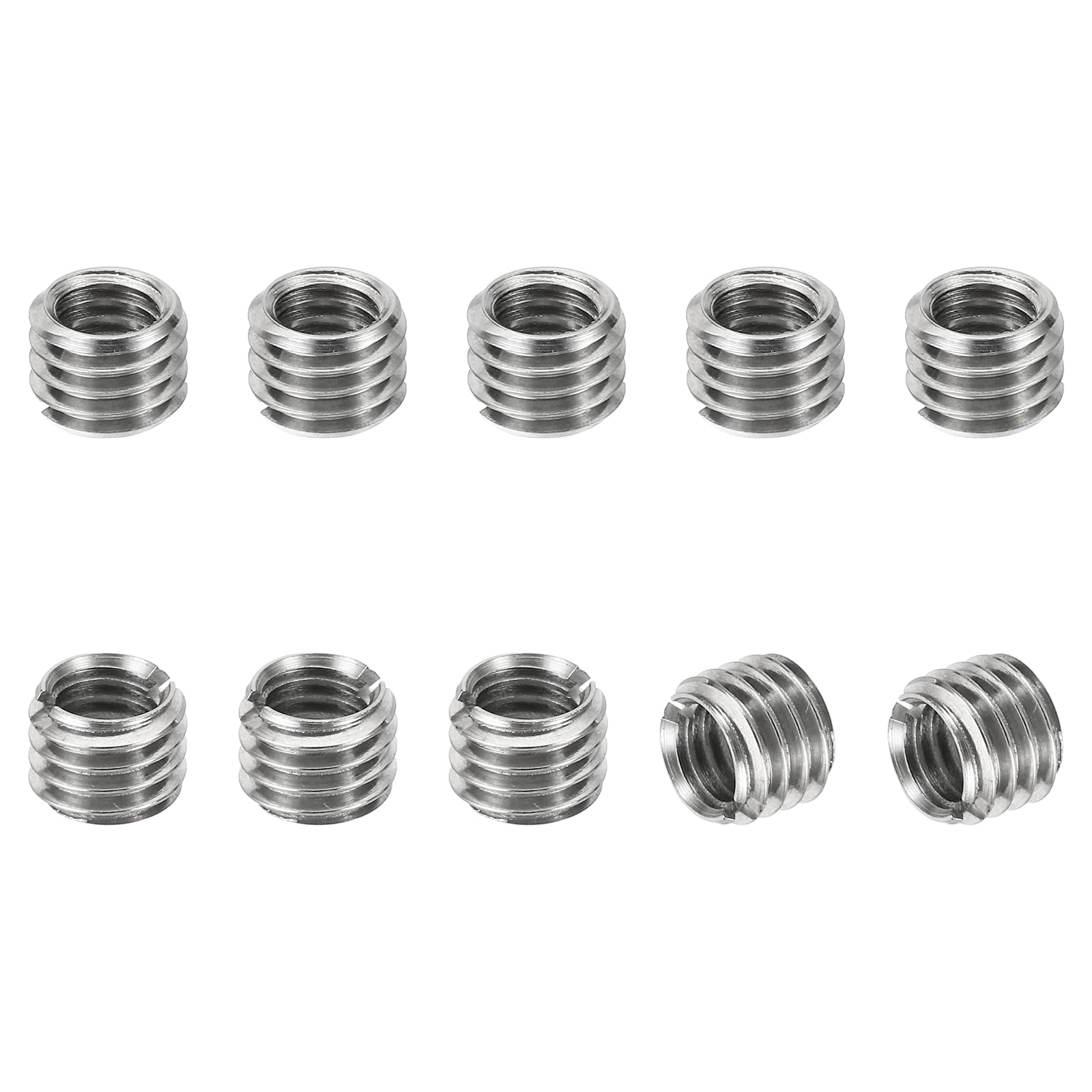 PATIKIL Thread Adapters Sleeve Reducing Nut, 10 Pcs M8*1.25 Male to M6*1 Female Repairing Insert Nut Screw Reducer Conversion Stainless Steel Fastener 6mm — image 1