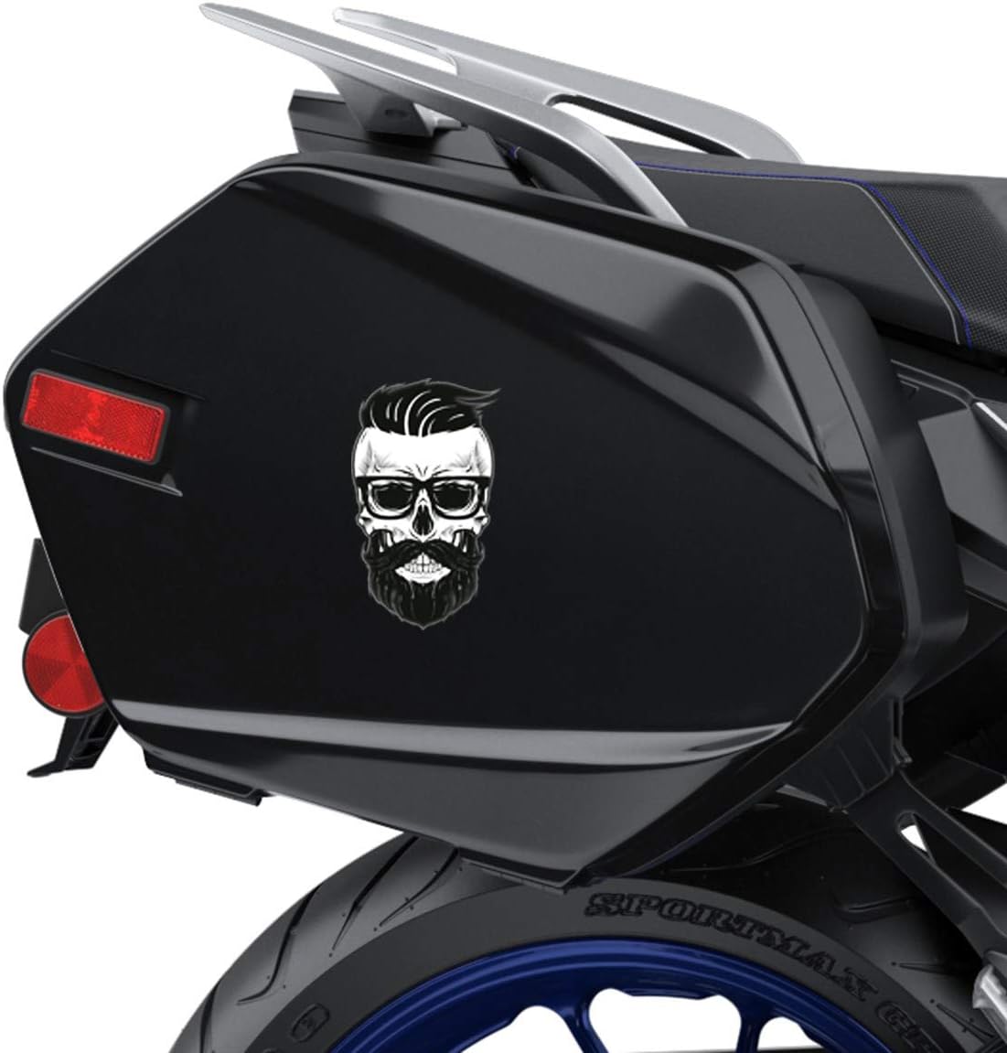 SkinoEu® 2 x Vinyl Self-Adhesive Stickers Skull Beard Modern Laptop iPad Car Window Auto Moto Motorcycle Helmet Bike Skate Truck Racing Tuning B 108 - Image 4