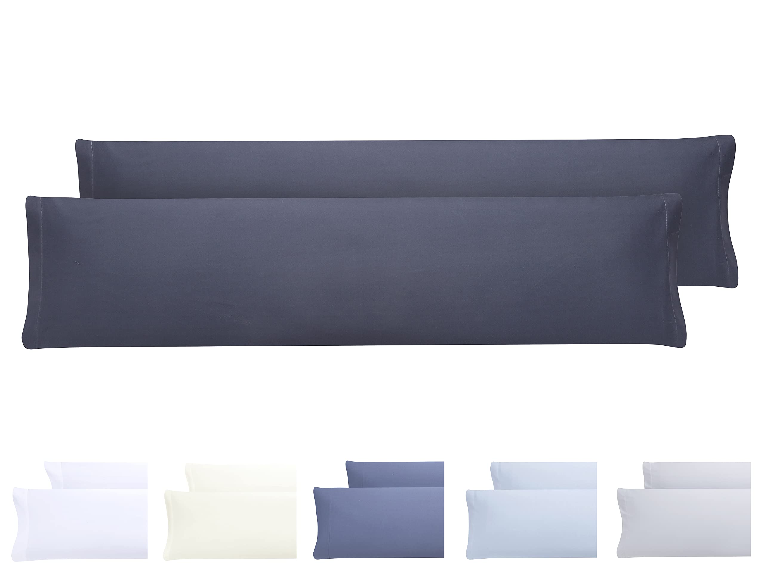 Todocama 2 x Extra Soft Microfibre Hypoallergenic Cushion Covers 2-150x40cm Dark Grey