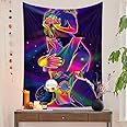 Jhdstore Lovers Tapestry for Bedroom Aesthetic Blacklight Tapestry Wall Hanging UV Reactive Tapestries Glow in the Dark Blacklight Poster Large Vertical Black Light Art Dorm Room Decor 60x40 Inches