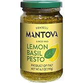 Mantova Lemon Basil Pesto, 6.7 ounces, Pack of 1 | Non-GMO, All-Natural Ingredients, Made in Italy