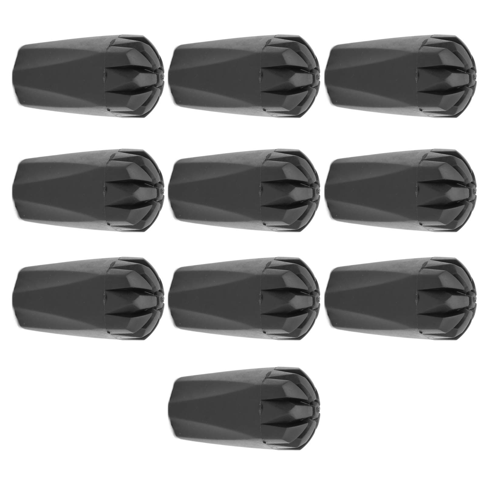 Alomejor 10Pcs Pole Tip Protectors Nordic Walking Pole Pads Rubber Walking Stick Tip Foot Cover for Climbing Trekking Hiking