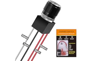 ALOVECO 12 Volt DC Dimmer Switch PWM for LED RV Lights Interior, 5-24 Volts LED Ceiling Dome Lights Dimmer and Switch for Camper, Recreational Vehicle, Halogen, Auto, Truck, Marine and Strip Lighting