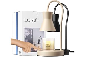 LALISU Candle Warmer Lamp with 2 Bulbs Compatible with Jar Vintage Electric Touch Control Dimmable Candle Melter Top Melting for Scented Wax (Touch-Ligh Beige)