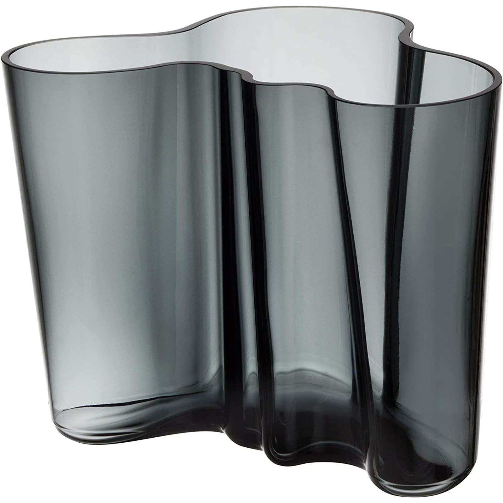 Iittala, 1020905, Alvar Aalto vases, glass, grey, 19 x 20 x 16 cm