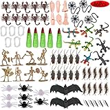 Kissdream Halloween Toys Over 86PCS including Prank Toys and Realistic insect fit Halloween pranks