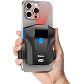 Eyoyo Portable Phone Back Clip 1D 2D QR Bluetooth Barcode Scanner Wireless | Mini UPC Bar Code Reader Scanner, Battery Level Indicator, Compatible with Android Phone, iPhone for Book Library Store