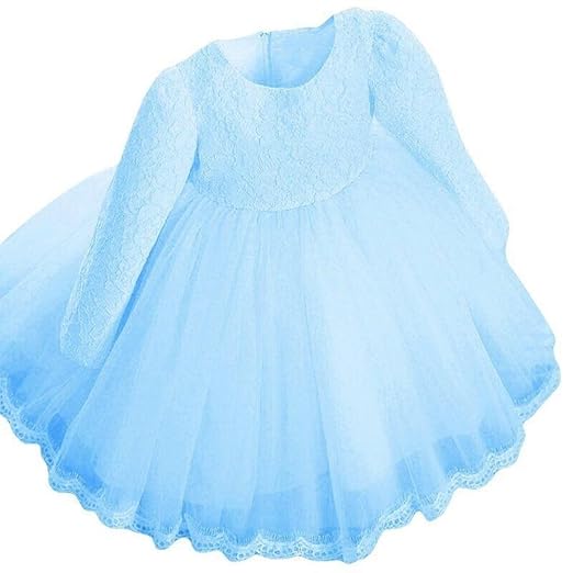 Huhu833 Kinder Baby Mädchen Langarm Prinzessin Kleid Spitze Blume Pageant Hochzeit Kleider Kleid