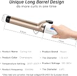 Hoson 38mm Curling Tongs Large Barrel Dual Voltage with LCD Display view 5