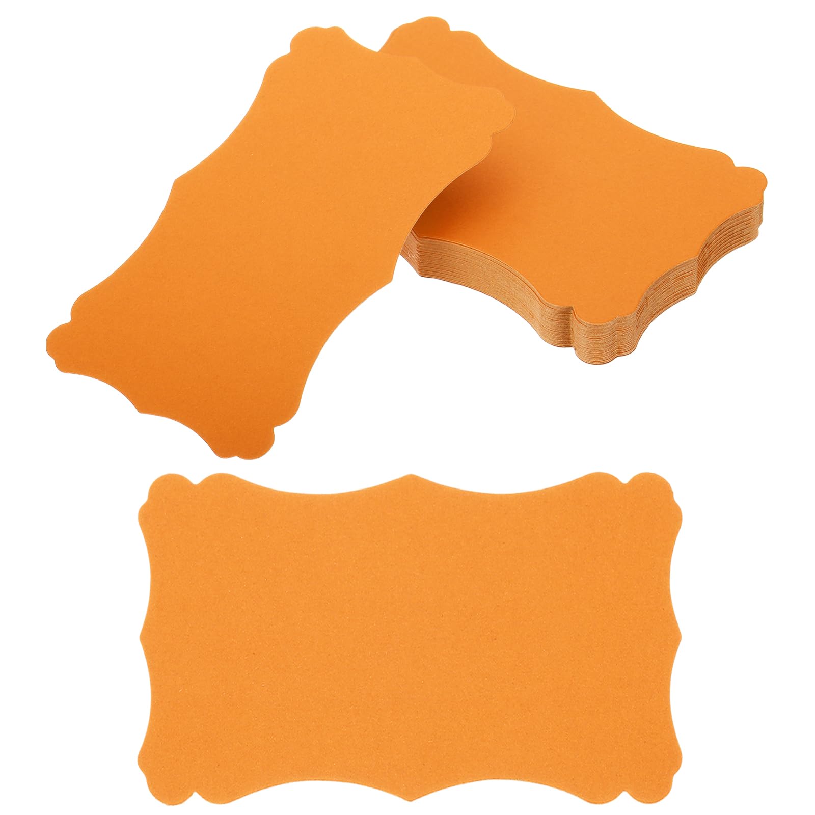 PATIKIL 3"x5" Blank Paper Business Cards, 50 Pack Small Index Flash Cards Words Message Note Card Mini Paper Tags Lace for DIY Gift, Orange