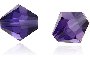 100pcs Adabele Austrian 4mm (0.16 Inch) Small Faceted Loose Bicone Crystal Beads Purple Velvet Compatible with Swarovski Crystals Preciosa 5301/5328 SSB427