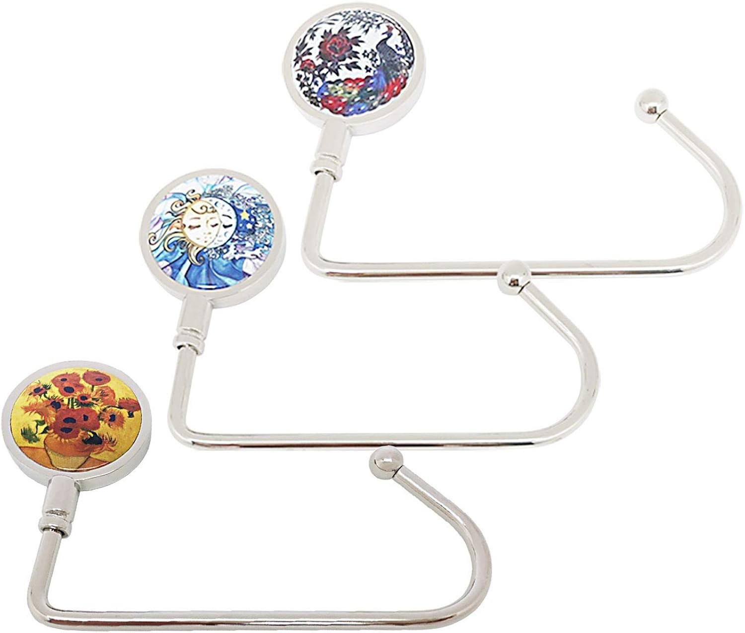 Purse Hook for Table Bar Set of 3 Long Bag Hanger Under