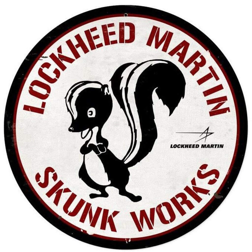 Losea Lockheed Martin Skunk Works Round Retro Metal Signs for Wall Art Decoration 12 x 12 Inches