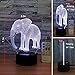 Easuntec Night Light Cute Elephant 3d Night Light Remote Control Adjustable 7 Colors Beside Lamp Help Kids Fell Safe at Night Kids Room Decor or Animal Lover Gifts Branding (Cute Elephant)