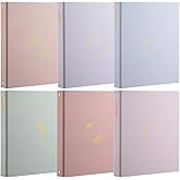 Sayglossy 6 Pcs Aesthetic 3 Ring Binder Sturdy Cute Binder Decorative Fits 8.5 x 11 Inch Letter Sized Paper for Women Men School Office Home Supplies Work Organize Paperwork (Light Colors,1 Inch)