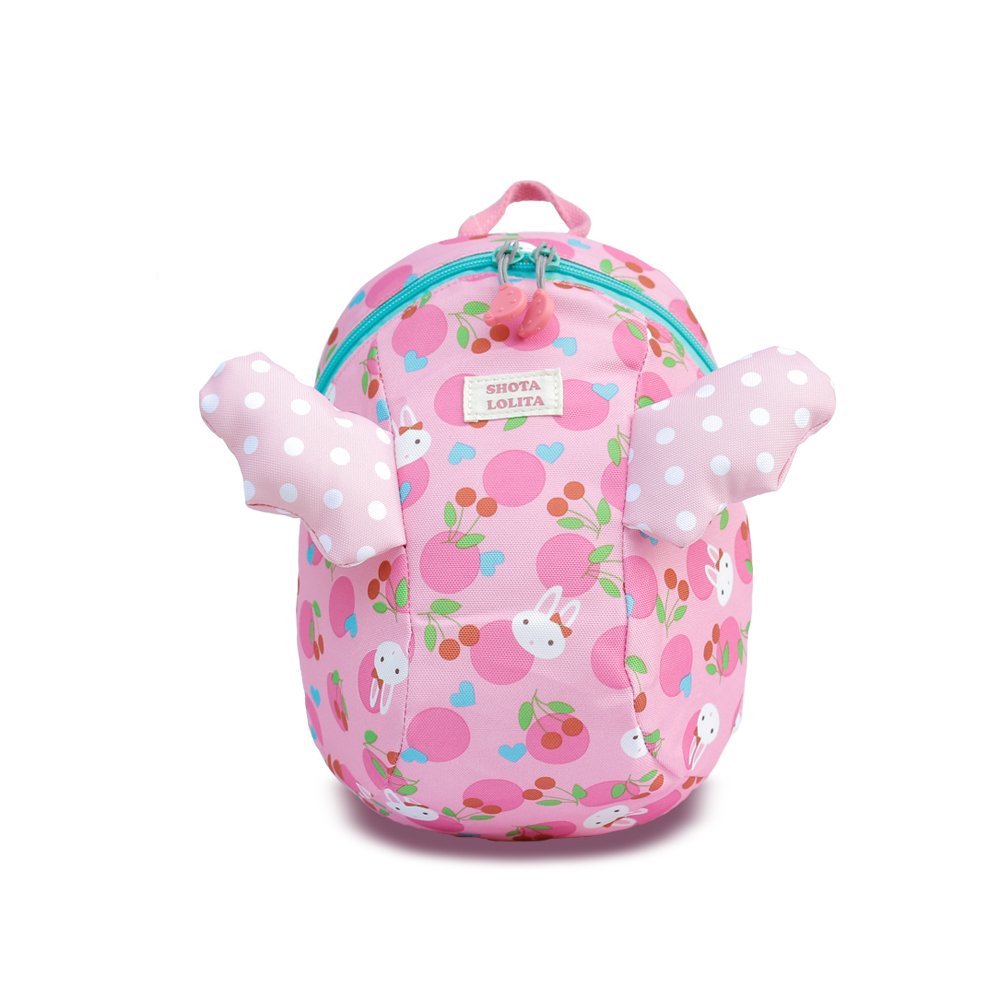 Kids Baby Backpack Anti-lost Travel Shoulder Bag with Safety Leash for Girls Pink