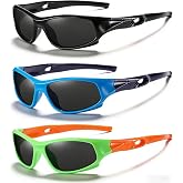 DYLB 3 Pack Flexible Kids Polarized Sunglasses For Boys Girls With Strap, Sport Sunglasses for Children Age 3-10.
