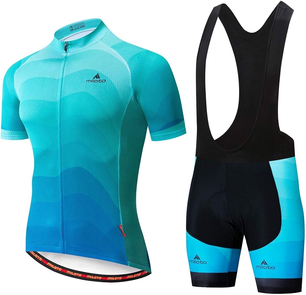 Uriah Men's Cycling Jersey Bib Shorts Black Sets Short Sleeve Reflective: Clothing