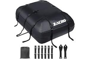 Zacro Roof Top Cargo Carrier Bag - 15 Cubic Foldable Roof Cargo Bag, Cargo Bag Rooftop Waterproof with with 10 Reinforced Str