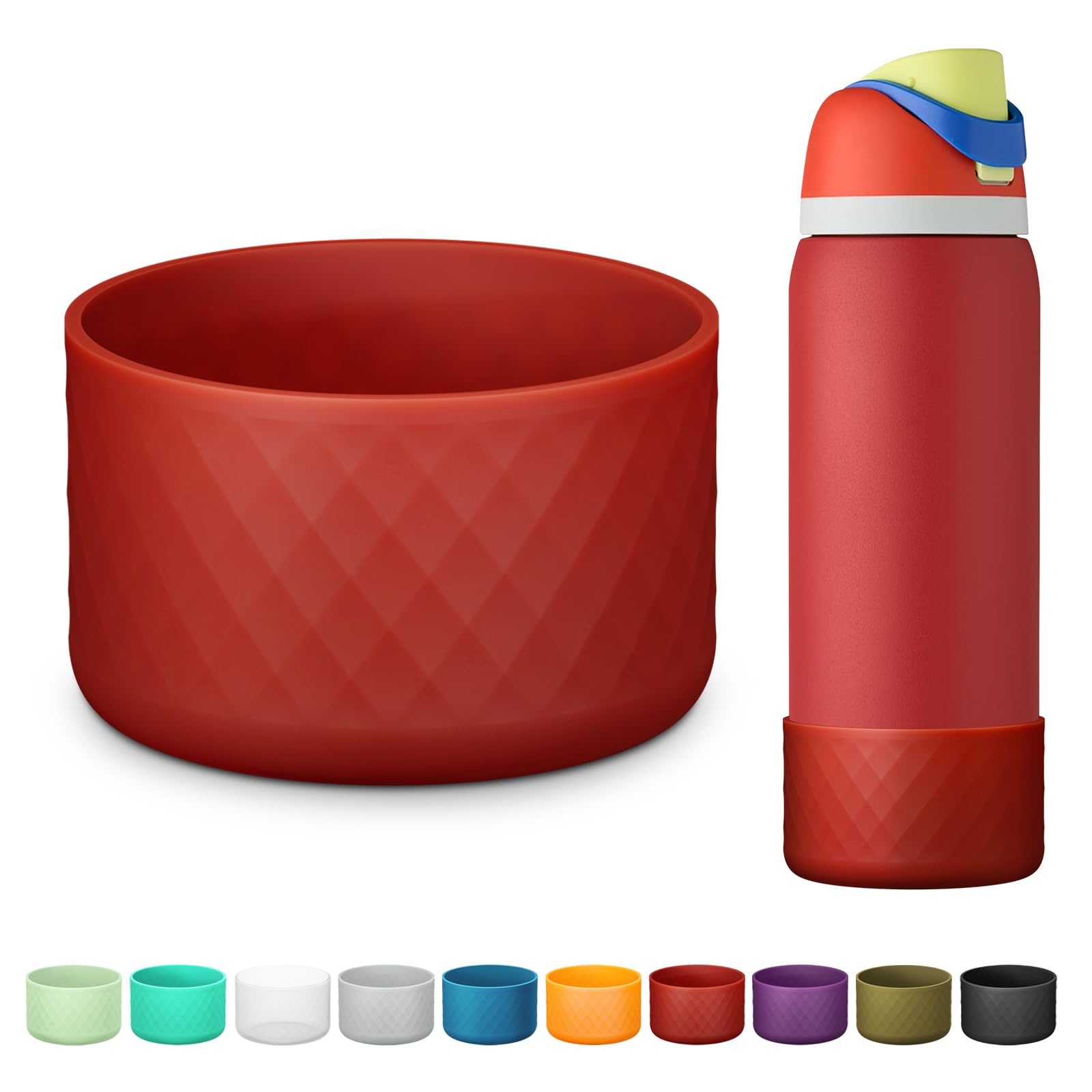 Photo 1 of Silicone Boot for Owala Water Bottle 40 oz, Anti-Slip Protective Sleeve for FreeSip/Twist/Flip Stainless Steel Water Bottles Accessories