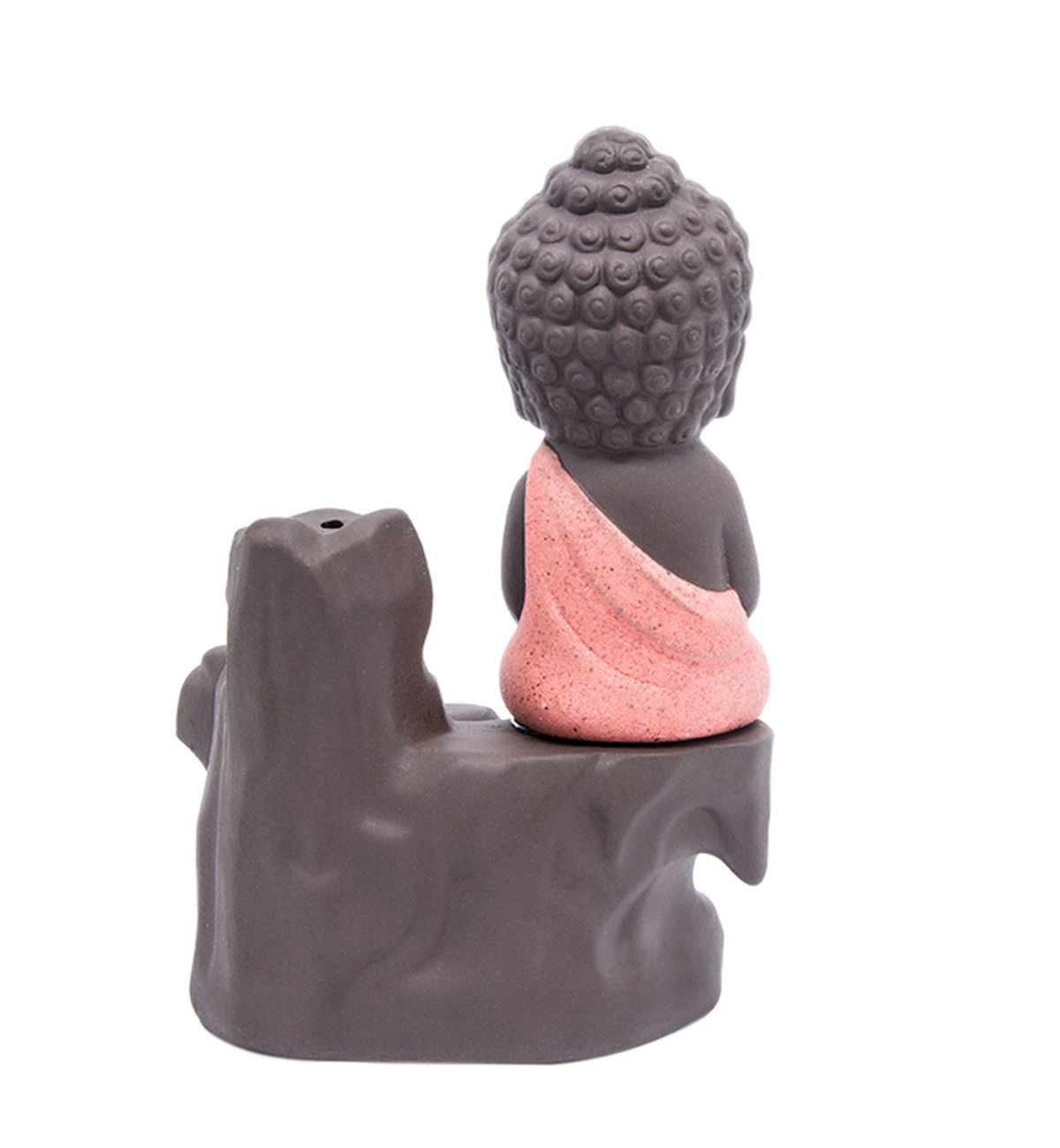 Incense Burner Backflow Set Mixed Aromatherapy Tower Cones Sticks Holder Ceramic Waterfall Buddha Monk Ash Catcher -IN007 Red (70 Variety Cones& Holder)