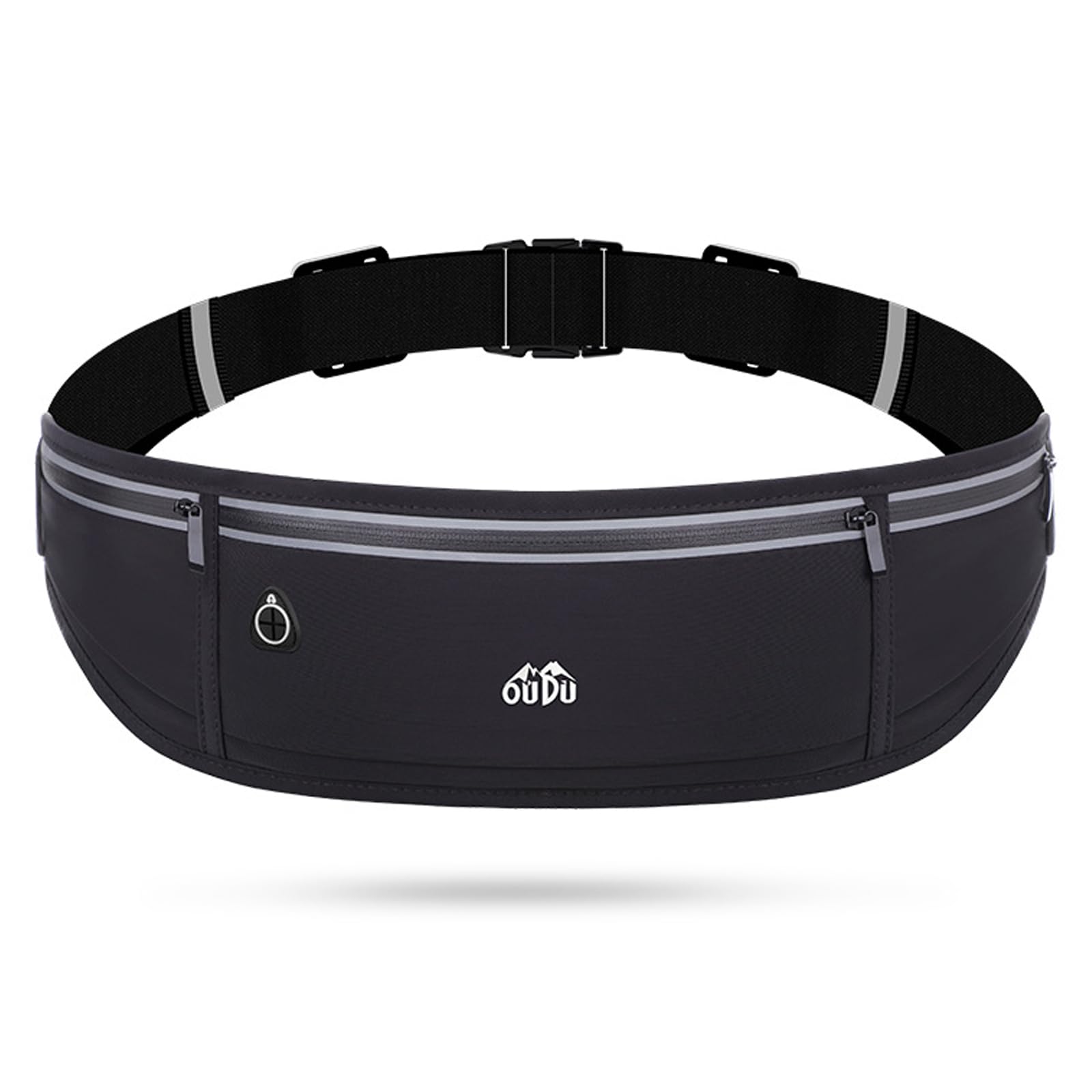 Running Belt, Black Waistpacks with Waist Adjustable Elastic Band, Sweatproof Waterproof Running Waist for Outdoor Activities