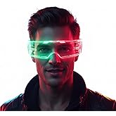 Fency LED Light Up Glasses, LED Visor, Luminous, Cyberpunk Futuristic Cosplay Glasses for Adults