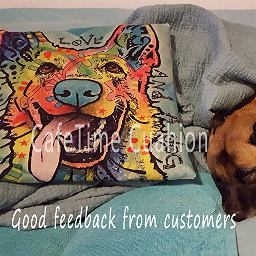 CafeTime Cute Great Dane Pet Dog Cushion Cover Abstract Art Animal Throw Pillow Covers Best For Home Sofa Bed Seat Kids Room Customize Animals Canvas Pillow Covers 18"x18"Inch - Thumbnail 2
