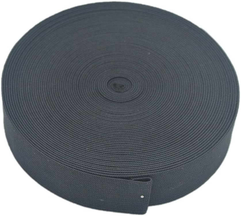 Baoii 11 Yard 1 Inch Knit Elastic Spool Elastic Bands Springy Stretch Elastic Cord Sewing Elastic Rope(Black)