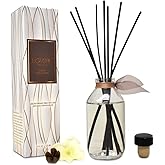 LOVSPA Reed Diffuser Set, Smoked Vanilla Scented Oil Diffuser with Sticks, Home Fragrance Accessories for Bathroom Shelf Decor, Aroma Diffusers for Home or Office Fall Decor, USA Made