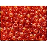 BeadTin Autumn Gold Transparent 9mm Barrel Plastic Pony Beads (500pcs)