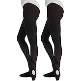 DUCMODA Women's Convertible Dance Performance Tights, Semi-Opaque Ultra-Soft Transition Ballet Stockings for Women and Girls