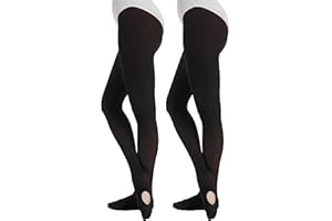 DUCMODA Women's Convertible Dance Performance Tights, Semi-Opaque Ultra-Soft Transition Ballet Stockings for Women and Girls