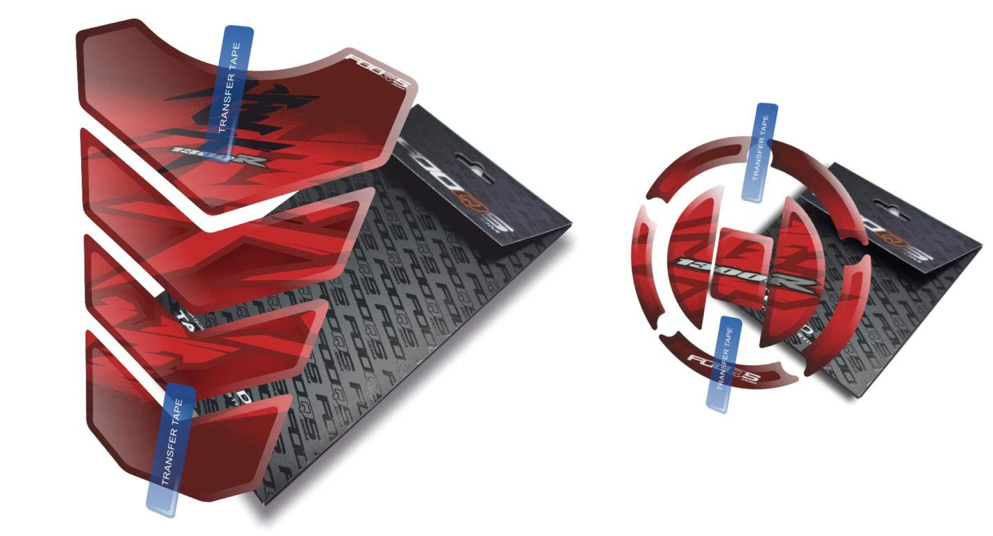 Fooqs Tankpad and Cappad for Suzuki GSX 1300R Hayabusa (Red)