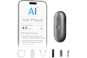Plaud NotePin S AI Voice Recorder, AI Wearable Notetaker, AI Transcribe & Summarize, Support 112 Languages, 64GB Memory, Audi