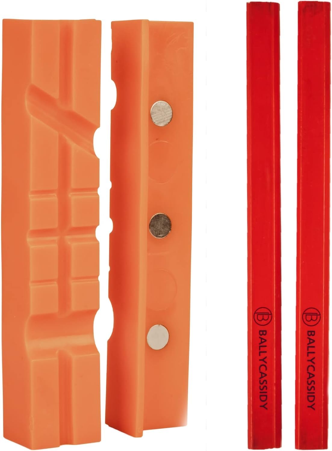 Katai – 6" Bench Vise Jaw Pads (Pair) – Magnetic Soft Grips for Metal Vises – Protects Workpieces from Damage – Includes 2 Carpenters Pencils