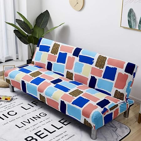 Amazon De Flqwe Stoff Sofabezug Farbige Federsofabezug Dehnbare Sofabezug Black Large