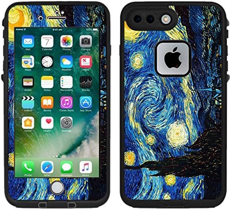 Protective Designer Vinyl Skin Decals / Stickers for Lifeproof Fre iPhone 7 Plus / iPhone 8 Plus Case -Vincent Van Gogh The Starry Night Design Patterns - Only SKINS and NOT Case - by [TeleSkins]