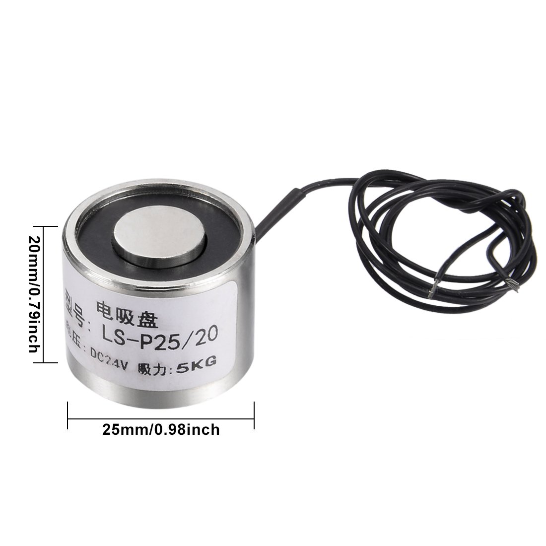 uxcell 80x38mm DC12V 1000N Electric Sucking Disc Solenoid Lift Holding Electromagnet