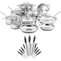 Cuisinart 77-17N Chef's Classic Stainless 17 Piece Cookware Set Stainless Steel Bundle With Deco Chef Gourmet 12 Piece…