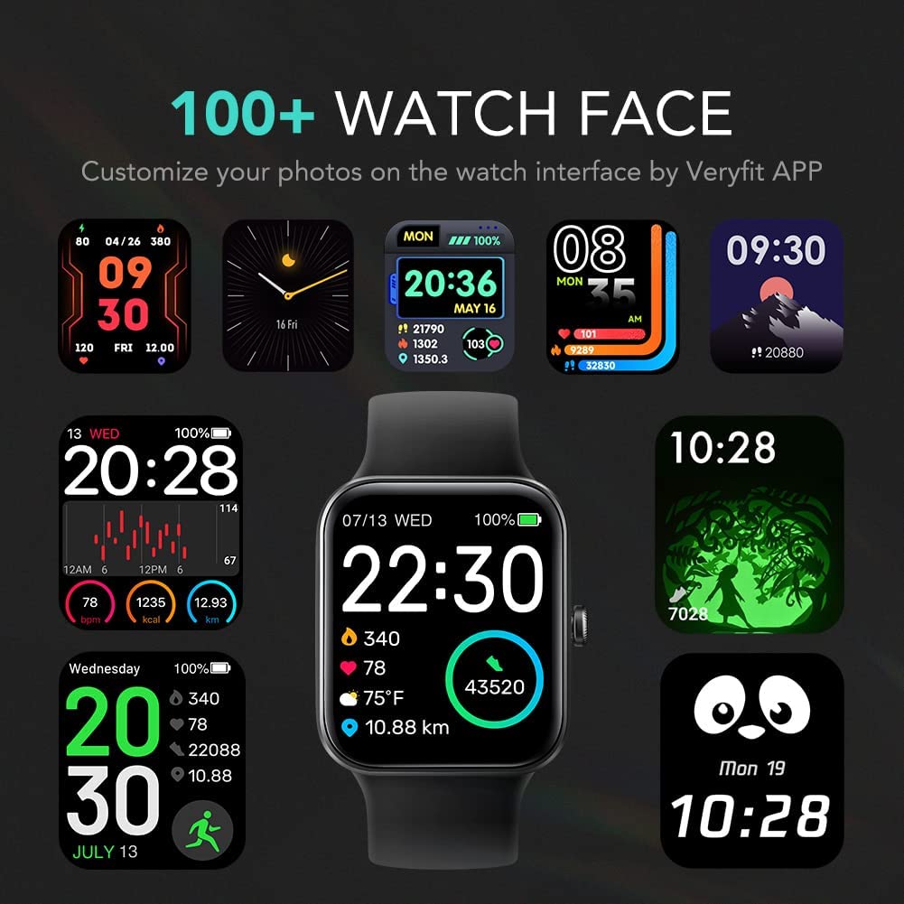 SKG Smart Watch, Fitness Tracker with 5ATM Swimming Waterproof, Health Monitor for Heart Rate, Blood Oxygen, Sleep, 1.7'' Touch Screen Bluetooth Smartwatch Fitness Watch for Android-iPhone iOS, V7